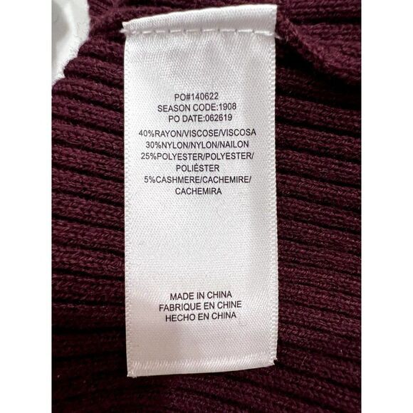 Splendid Collection NWT Puff Shoulder Sweater Dress in Aubergine Size M - Picture 6 of 6